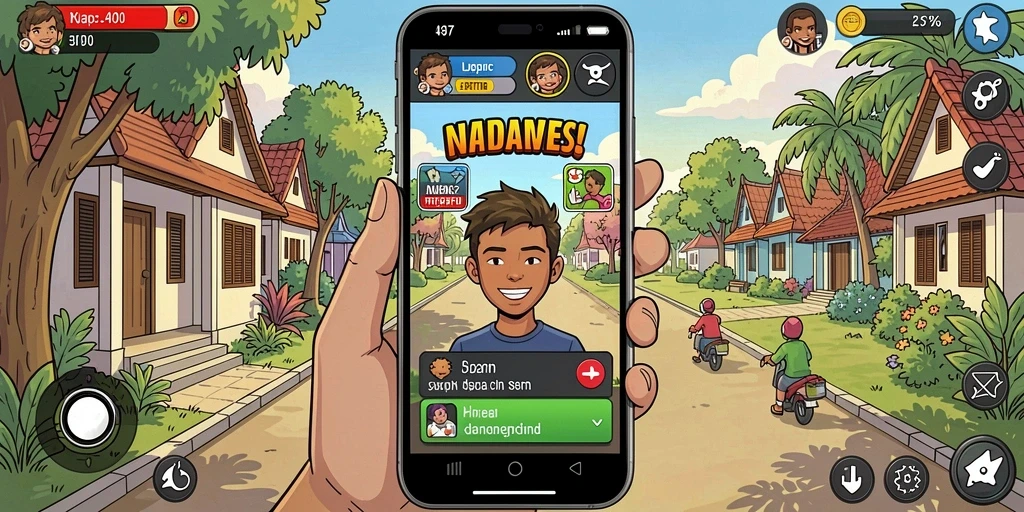 Aktivitas dalam game dengan banyak pemain online.